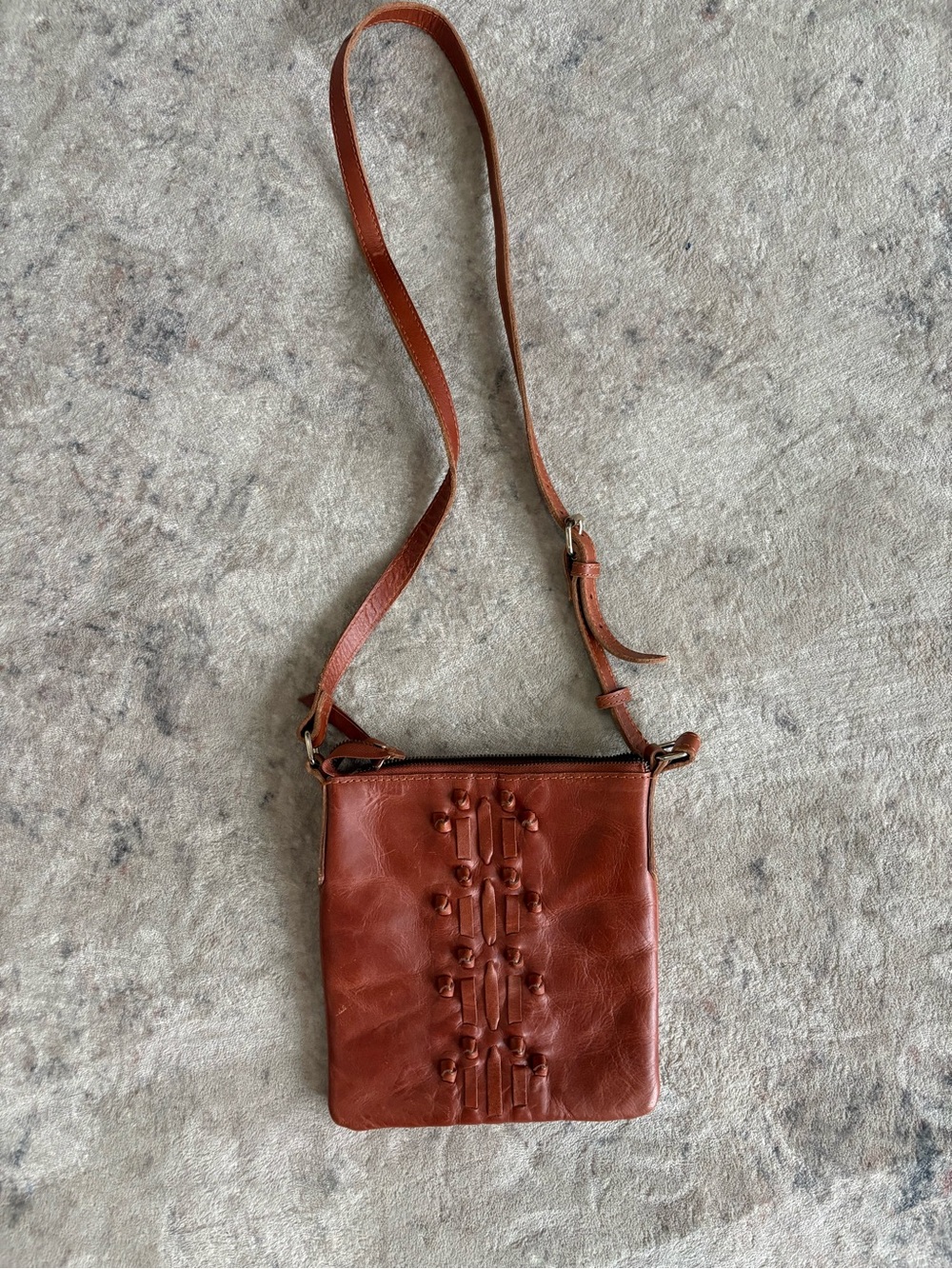 Noonday Collection Brown Leather Crossbody Bag